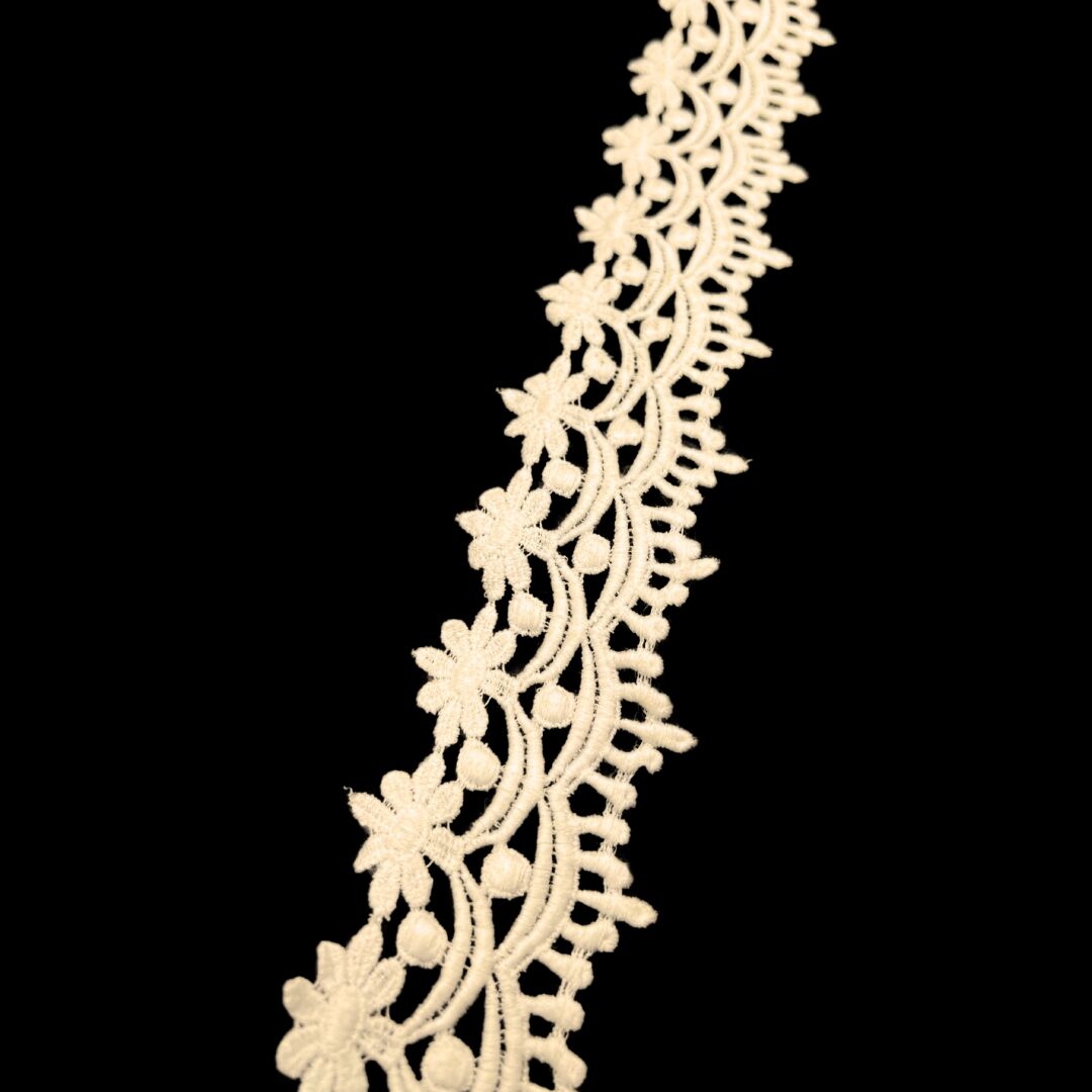 Austrian Cotton Cream Guipure Lace Trim Garden 50mm Wide