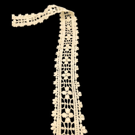 Austrian Cotton Cream Guipure Lace Trim Trail 35mm Wide