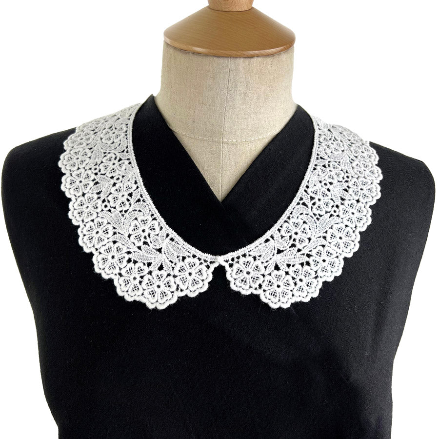 Austrian Cotton Embroidered Collar Rosie White