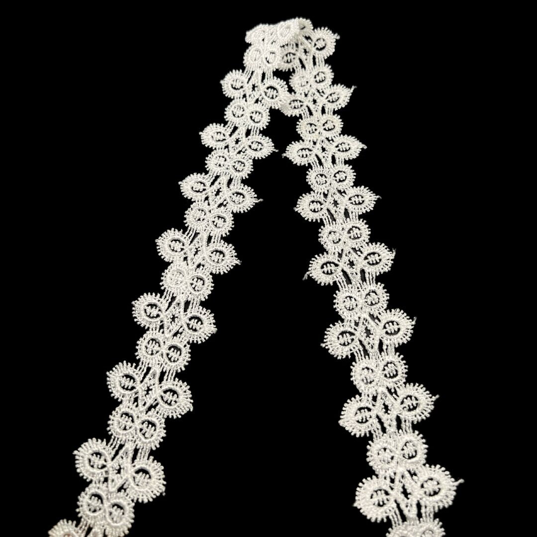 Austrian Polyester Guipure Lace Trim Ornate 30mm Wide Fold