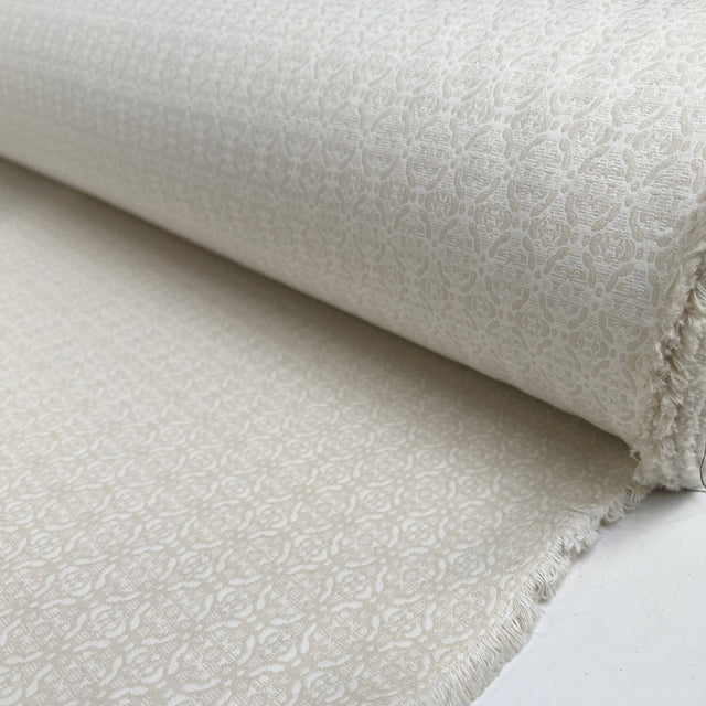 Avorio Cotton Cream Dobby Weave Coating Fabric Roll