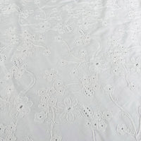 Remnant - BA - Embroidered Lawn - Mellow White (1.57m)