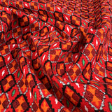 Baby Driver Prism Cotton Needlecord Red Orange Abstract Corduroy Dress Fabric