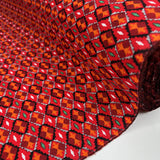 Baby Driver Prism Cotton Needlecord Red Orange Abstract Corduroy Dress Fabric Roll
