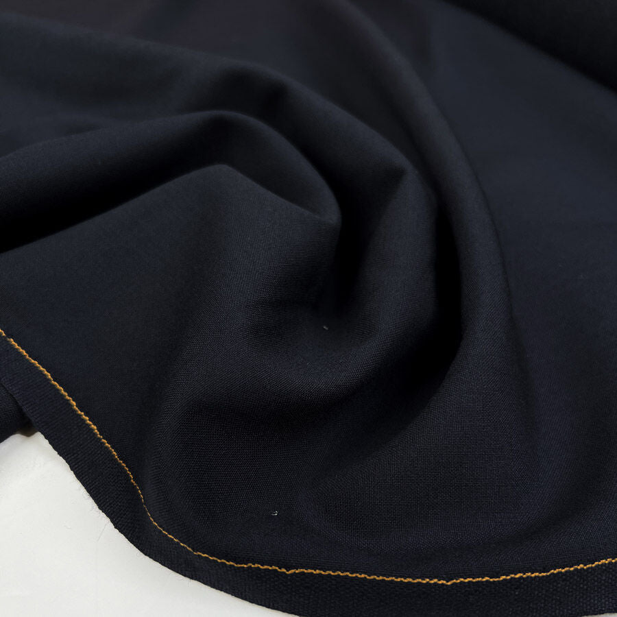 Back In The Day Version 2 Navy British Wool Plain Woven Suiting Fabric