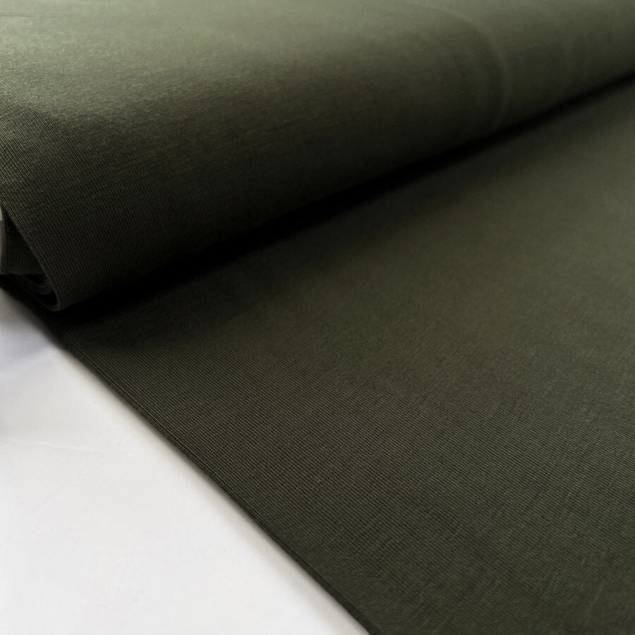 Bamboo Jersey Army Green Elastane Plain Knitted Tshirt Fabric Bolt