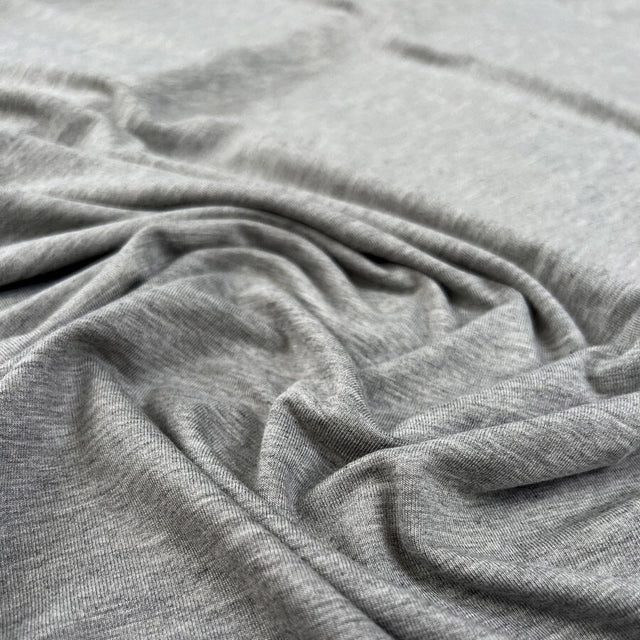 Bamboo Jersey Grey Elastane Plain Knitted Tshirt Fabric