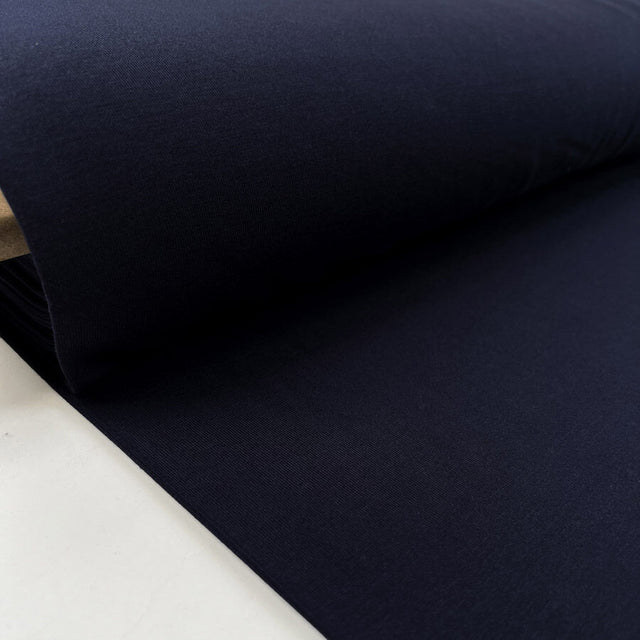 Bamboo Jersey Navy Blue Elastane Plain Knitted Tshirt Fabric Bolt