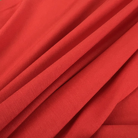 Bamboo Jersey Scarlet Red Knit Stretch Elastane Fabric Cu1