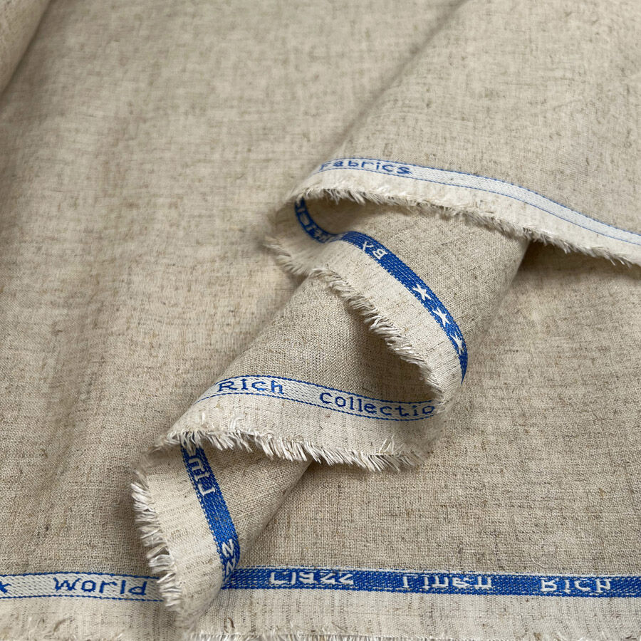 Bamboo Linen Shirting Natural Woven Plain Indian Dress Fabric Fold
