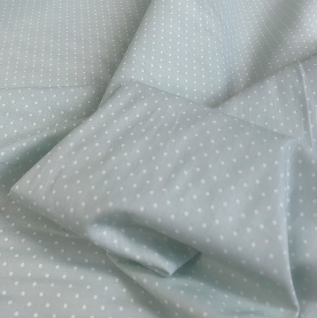 Basics Mint Cottomn Mint Polka Dot Dress Fabric Cu