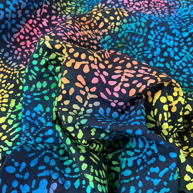 Batik Fabric Abstract Multi C Crinkle