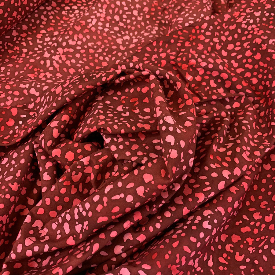 Batik Fabric Floral Spot Pink H Crinkle