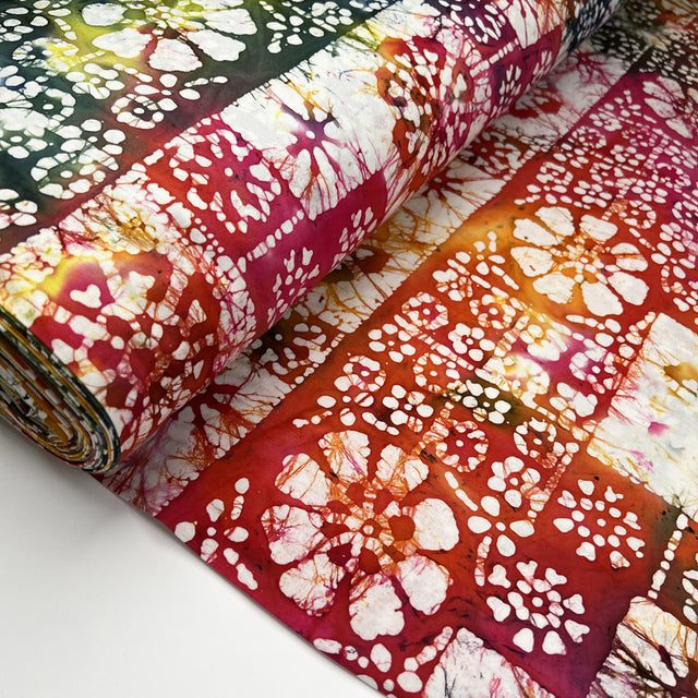 Batik Fiesta Flora Colourful Abstract Cotton Print Dress Fabric Bolt