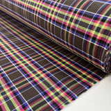 Be Seen Cotton Check Brown Purple Green Pink Woven Shirting Fabric Roll