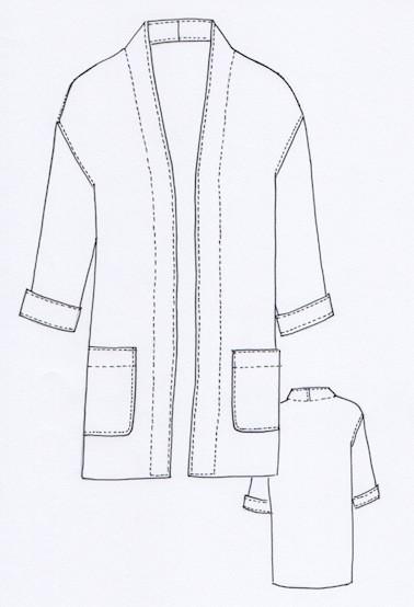 Berlin Jacket Pattern Tessuti Sketch