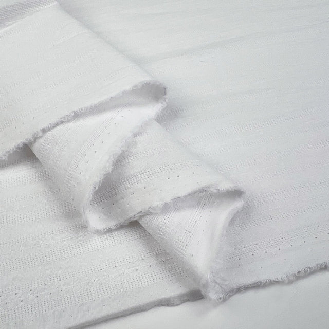 Betty Cotton White Stripe Cheesecloth Summer Dress Fabric Fold