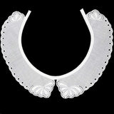 Biased Edge Vintage Embroidered Cotton Collar Ash Full