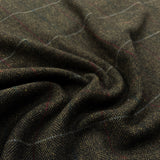 Big Boned Herringbone Check Green Red British Finest Wool Tweed Jacketing Fabric