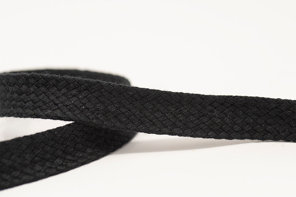 Black 14mm Tubular Tape Drawstring