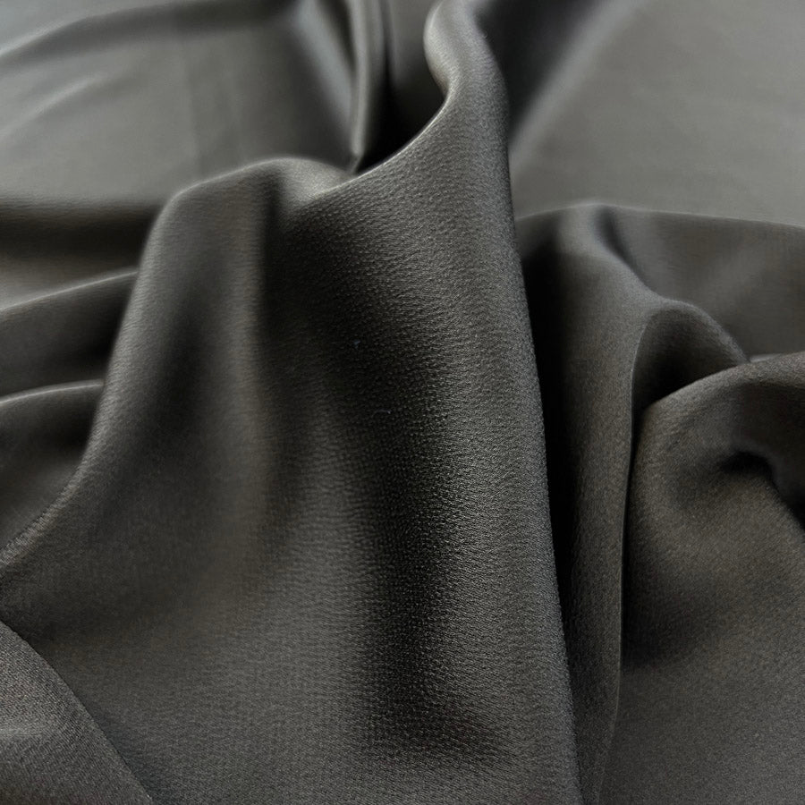 Black Bubble Sateen Dressmaking Fabric