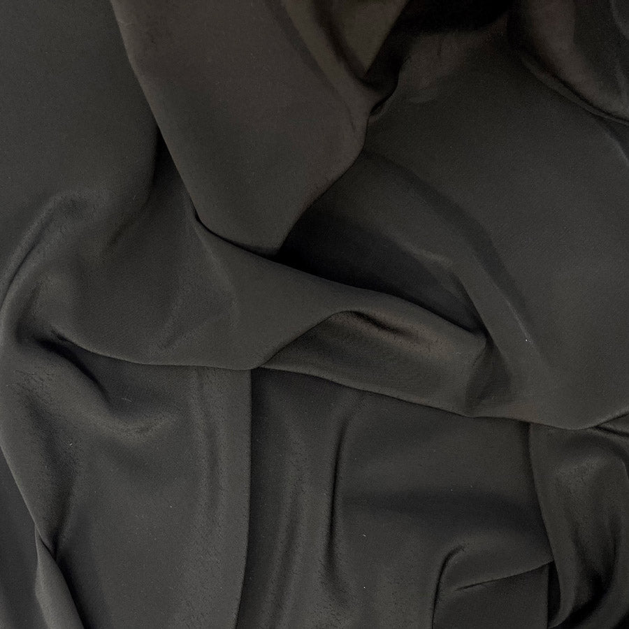 Black Crepe De Chine Dressmaking Fabric