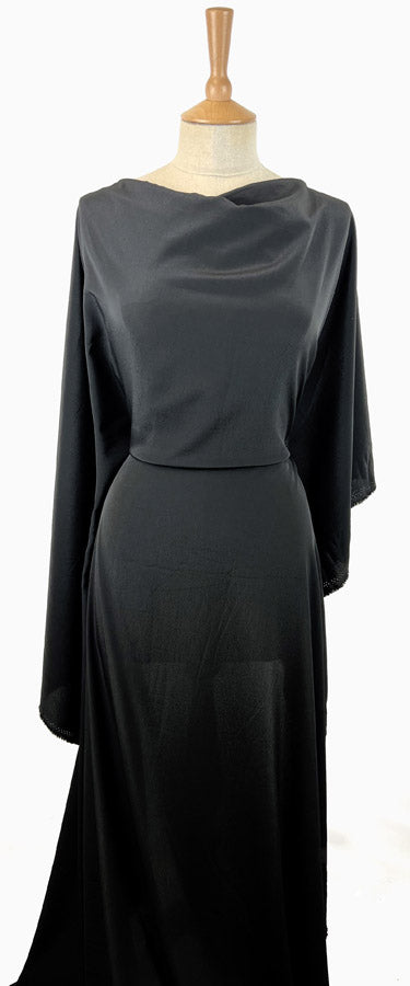 Black Crepe De Chine Dressmaking Fabric Dress
