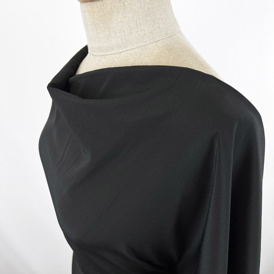 Black Crepe De Chine Dressmaking Fabric Dside