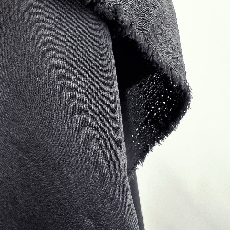 Black Crepe De Chine Dressmaking Fabric Hang