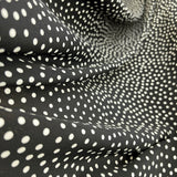 Black White Spot Crepe De Chine Polyester Dress Fabric Completely Dotty Drape