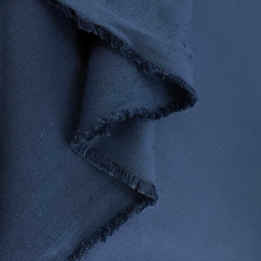 Blue Superfine Cotton Shirting Fabric  Smooth Chino Navy Fold