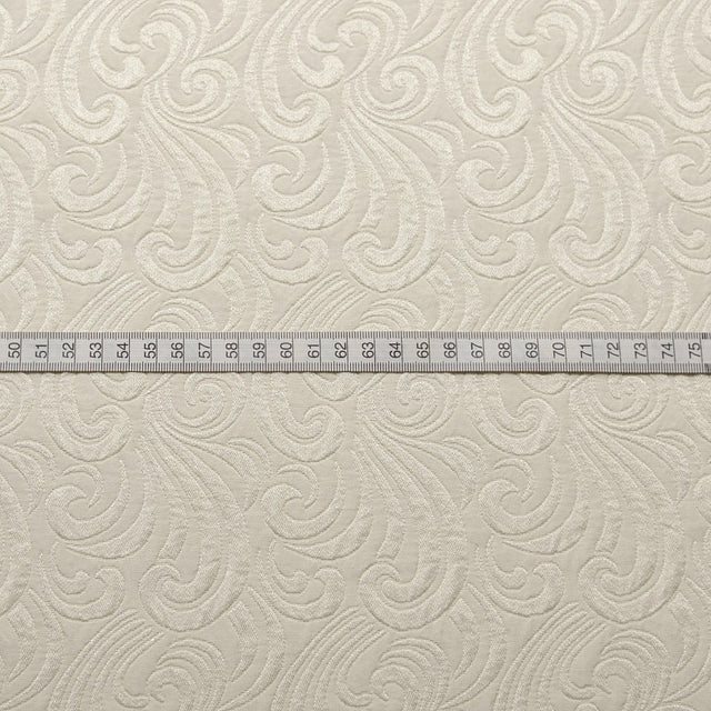 Boduoir Cream Swirly Embossed Polyester Dress Craft Fabric