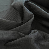 Bolero Cotton Elastane Black Textured Woven Suiting Fabric