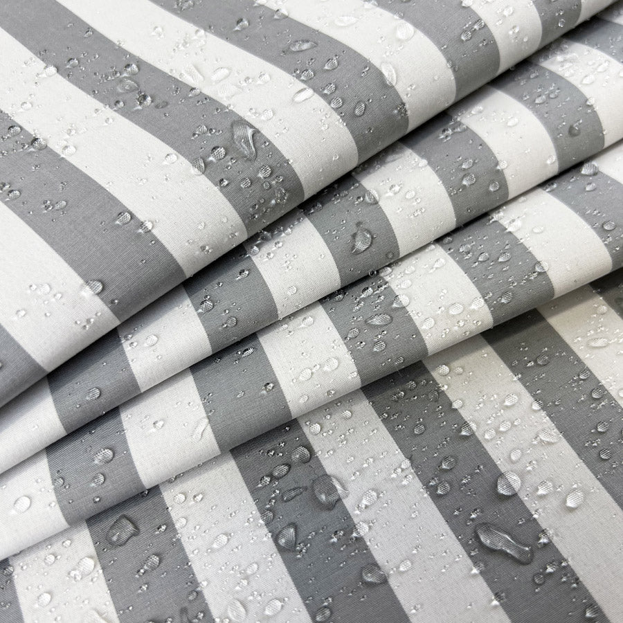 Bonded Cotton Grey White Stripe Water Resistant Uk Coating Fabric