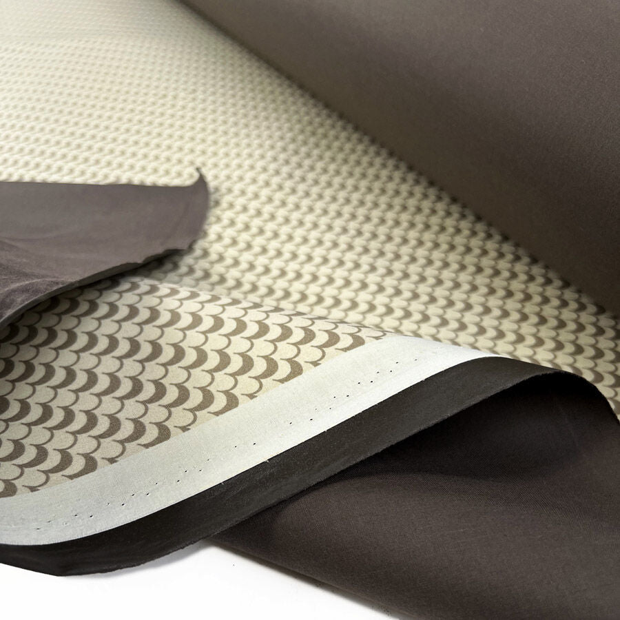 Bonded Cotton Taupe Moon Cream Brown British Water Resistant Coating Fabric Fold