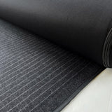 Bonded wool cotton little pin charcoal grey black deadstock british water resistant coating fabric roll