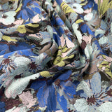 Bridget Brocade Polyester Blue Green Floral Abstract Jacquard Woven Dress Fabric