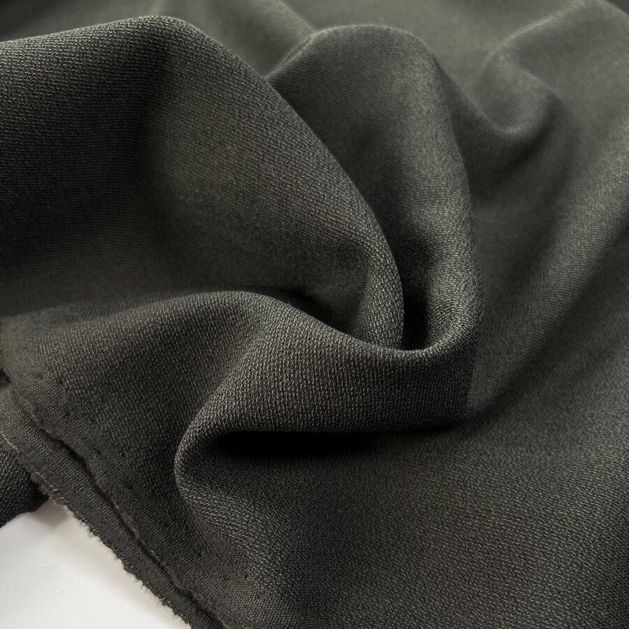 British Wool Slated Grey Polyester Fine Woven Suiting Fabric