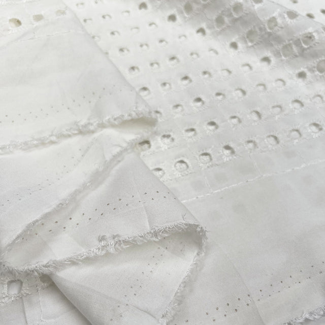 Broderie Anglaise Ba Holly Ivory Square Viscose Dress Fabric Fold