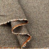 Bronte Weave Taupe Rust Tweed British Yorkshire Deadstock Woven Suiting Fabric Fold