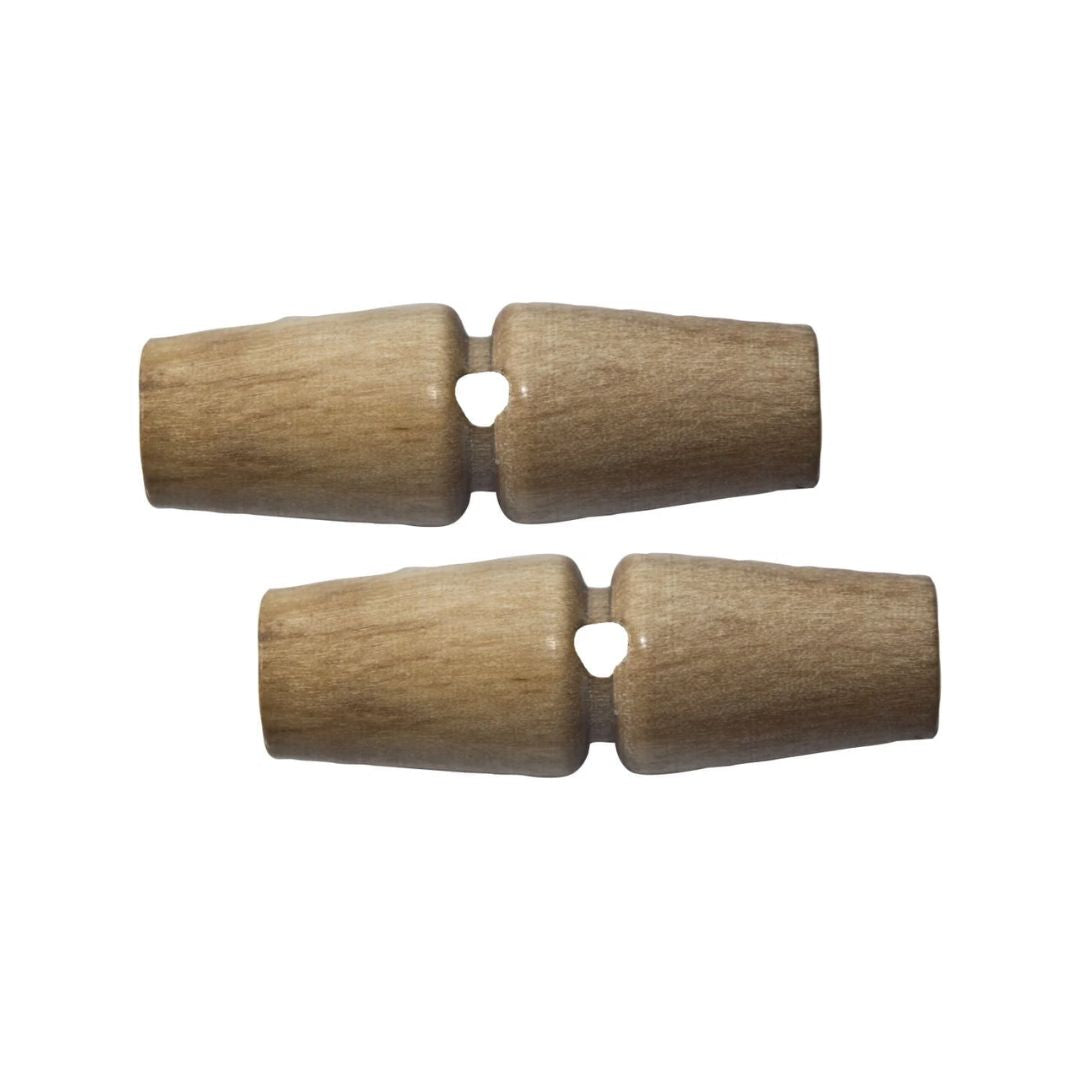 Brown Wooden 1 Hole Toggle Buttons 35Mm