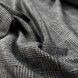Brushed aldo grey black check wool soft coating fabric cu