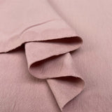 Brushed French Terry Blush Pink Cotton Elastane Stretch Knit Jersey Fabric Fold