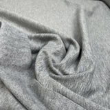 Brushed French Terry Marl Grey Cotton Elastane Stretch Knit Jersey Fabric
