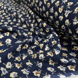 Brushed Viscose Twill Ditsy Blue Floral Dress Fabric