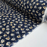 Brushed Viscose Twill Ditsy Blue Floral Dress Fabric Roll