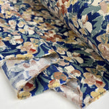 Brushed Viscose Twill Joanne Blue Floral Dress Fabric Fold