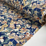 Brushed Viscose Twill Joanne Blue Floral Dress Fabric Roll