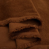 Bubble Wash Corduroy Burnt Orange 8 Wale Cotton Spandex Woven Heavyweight Trouser Fabric Fold