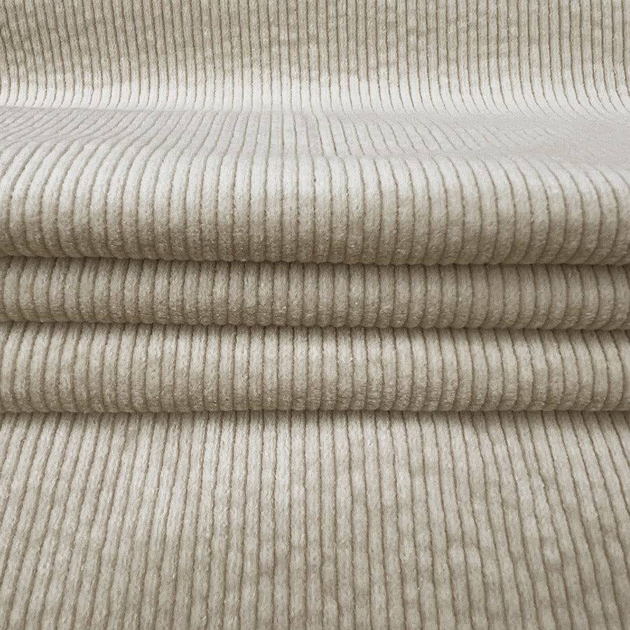 Bubble Wash Corduroy Cream 8 Wale Cotton Spandex Woven Heavyweight Trouser Fabric